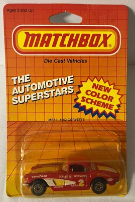 NOVO Vintage 1986 MATCHBOX Corvette Vermelho 1962 MB71 Carro Diecast - Imagem 1 de 2