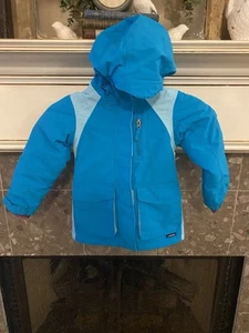 Lands End Kids Teal Squall Snow Jacket Coat Sz S 4 Waterproof Windproof Fleece - Picture 1 of 18