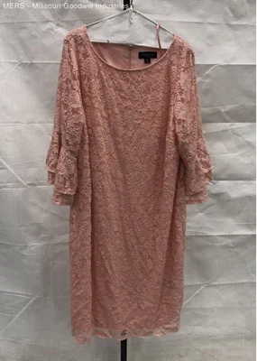 Vestido Perceptions Mujer Rosa Encaje Manga 3/4 Color Rubor Talla 18W Nuevas Etiquetas Foto 1 de 4