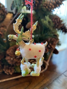 Patience Brewster Blitzed Dash Away Reindeer Mini Ornament ** Flawed - Picture 1 of 4