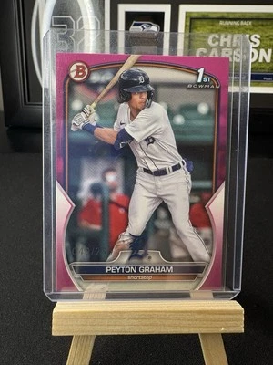PEYTON GRAHAM 2023 BOWMAN BASEBALL 1ST FUCHSIA PAPER TIGERS /299 - Image 1 of 2