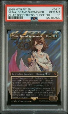 PSA 10 Magic the Gathering MTG Yuna, Grand Summoner Surge Foil 216 Final Fantasy - Image 1 of 2