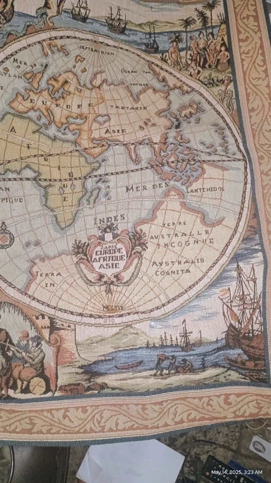 Nautical Tapestry Tartary. World Map - Image 1 of 4