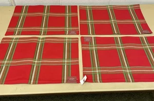 4 LENOX *Holiday Gatherings Plaid Placemats New - Picture 1 of 4