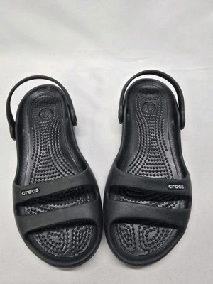 Crocs Cleo II Double Strap Adjustable Sandals Black Womens Size 4 Slides - Image 1 of 4