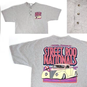 2008 Street Rod Nationals Henley Graphic T-Shirt Gray NSRA Louisville KY L - Picture 1 of 10