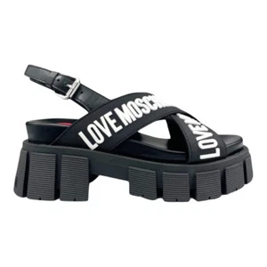 SCHUHE SANDALE DAMEN LOVE MOSCHINO JA16287G0EJN300AA LEDER SCHWARZ ORIGINAL PE 2022 - Bild 1 von 2