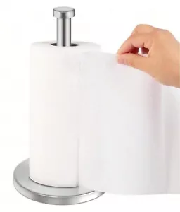 Stainless Steel Paper Towel Holder Freestanding Kitchen Roll Holder with Base - Picture 1 of 8