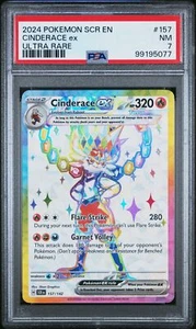 PSA NEAR MINT 7 2024 POKEMON SCR EN-STELLAR CROWN 157 CINDERACE EX ULTRA RARE - Picture 1 of 2