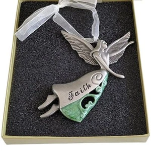 Vintage Kirklands Faith Holiday Collectible Ornament Angel - Picture 1 of 10