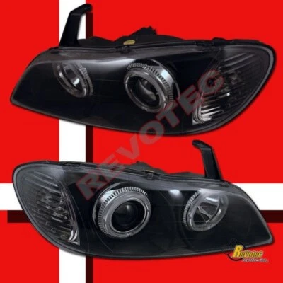 Dual Halo Black Projector Headlights For 2000-2004 Infiniti I30 I35 - Изображение 1 из 4