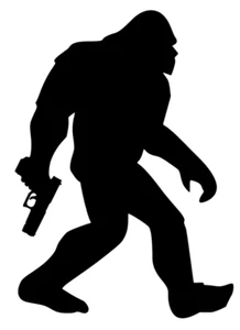 Big Foot Gun Decal, Sasquatch, JDM, Car, Windows, Outdoors, Phone, Computer, etc - Imagen 1 de 5