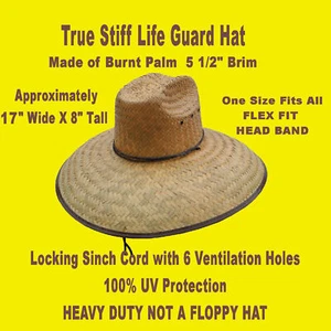 Cappello Life Guard Resistente Rigido Bruciato Palmo Salvagente 5" Tesa Larga Delux Flexfit - Foto 1 di 1