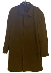 Ralph Lauren Trench Coat Men’s Size 46L Brown Wool Cashmere Overcoat Jacket LRL - Picture 1 of 14