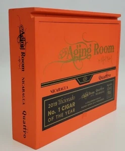 CIGAR Box Ageing Room Quattro Espressivo EMPTY Orange Wooden Stash Box Crafts  - Picture 1 of 9