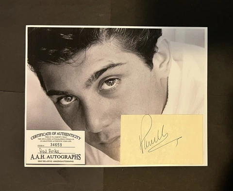 PAUL ANKA SIGNED AUTOGRAPHED CUT W/COA + 8x10 B&W photo without signature on It Cover