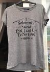 Size 10 Harry Potter T Shirt Grey Black 'UP TO NO GOOD'