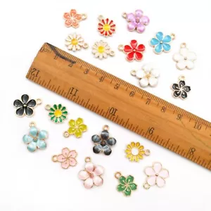 20 PIEZAS Mezclado Aleatorio Lindo Flor Esmalte Dijes Pulsera Collar Joyería Hágalo usted mismo - Imagen 1 de 1