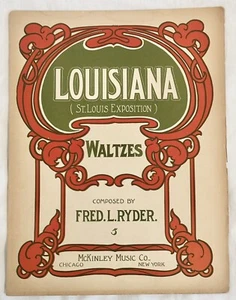 Louisiana St. Louis Exposition 1904 Sheet Music by Fred Ryder - Large Format - Picture 1 of 3