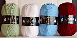 Cygnet Aran Wool - Patterns Knitting Crochet Yarn - Children Adults 100g balls - Picture 1 of 9