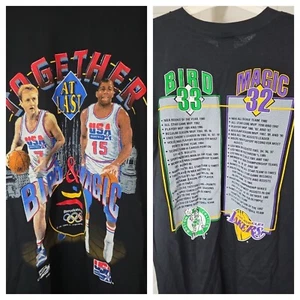Vintage USA Dream Team - Larry Bird & Magic Johnson in Barcelona 1992 Large - Picture 1 of 7