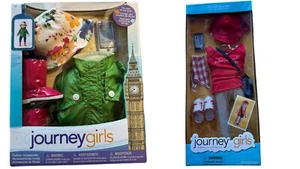 2 Journey Girls Doll Outfits Exploring the World Red Complete Set of Accesories - Picture 1 of 6