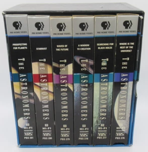 THE ASTRONOMERS 6-VHS VIDEO BOX SET, STARDUST/BLACK HOLES/FUTURE & MORE, PBS - Picture 1 of 7