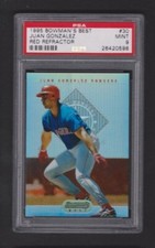 1995 BOWMAN'S BEST RED REFRACTOR #30 JUAN GONZALEZ RANGERS GRADED SP PSA 9 MINT