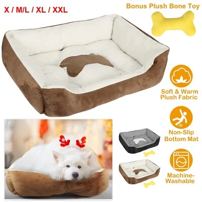 LARGE Pet Calming Bed Dog Cat Sleeping Kennel Puppy Super Soft Mat Pad Warm Nest - Image 1 of 4