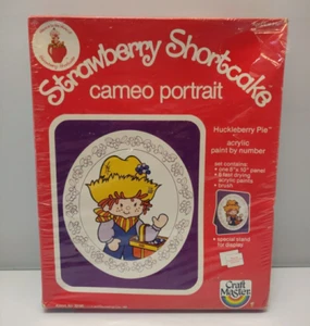 RARO Vintage Shortcake Dipinto per Numero Cameo Ritratto Torta Huckleberry - Foto 1 di 7