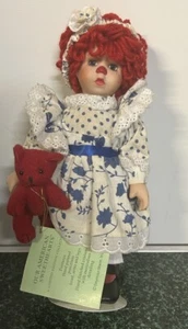 Seymour Mann Raggedy Ann Porzellanpuppe mit Ständer Sammlerstück 10 Zoll limitierte Auflage - Bild 1 von 5