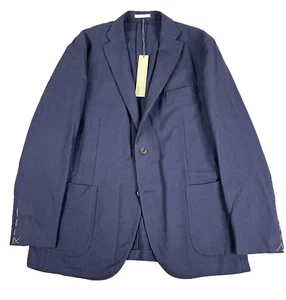 Giacca BOGLIOLI Dover uomo blu lana morbida sfoderata toppa tasca spina di pesce 46L - Foto 1 di 17