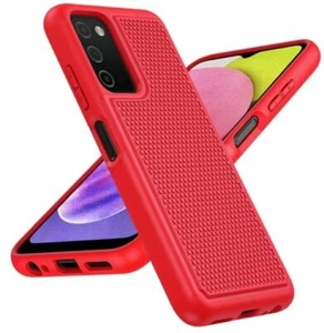for Samsung Galaxy A03s Case Shockproof: Dual Layer Protective Heavy Duty Red - Picture 1 of 7