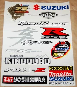 Decals Suzuki QuadRacer RMZ Rockstar Yoshimura GSXR Hayabusa 8.5x11 12 Stickers - Picture 1 of 3