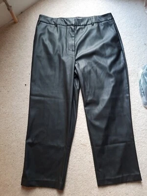 BNWT Womens M&Co Size 18 Straight Leg FAUX  Leather Trousers - Image 1 of 4