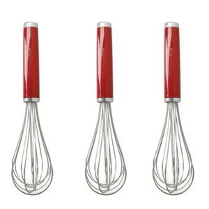 3x KitchenAid Whisk Stainless Steel/ABS Kitchen Cooking Utensil 27cm Empire Red - Picture 1 of 2