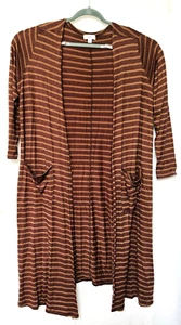 LuLaRoe Sarah Brown Duster Cardigan Sweater Size Large Excellent Pre-owned Cond. - Picture 1 of 5