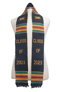 DISCOUNTED CLASS OF 2023 Black Multicolor Graduation Kente Stole - Picture 1 of 1