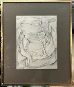 Dibujo surrealista Irene Soravia Bianucci WPA listado Illinois California artista - Imagen 1 de 10