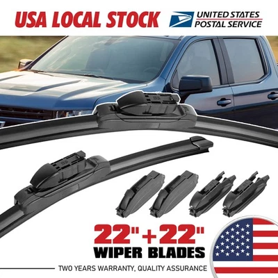 For Chevrolet Suburban 2500 2000-2013 OEM Front Windshield Wiper Blades 22"&22" - Imagem 1 de 4