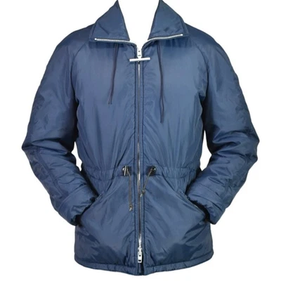 Vintage Mighty Mac Coat 42L Blue Insulated Casual Retro Chore Nautical Winter - Image 1 of 4