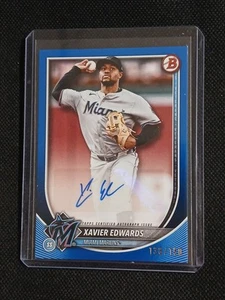 2025 Bowman Xavier Edwards Blue SP Autograph Serial #'d 138/150 PRV-XE Marlins - Picture 1 of 7