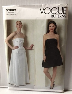 Vogue Sewing Patterns 2089 Misses Dress in Two Lengths. Sizes 4-6-8-10-12 . New. - Picture 1 of 2