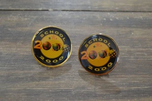 YZK 2000 School Pin Lot Star Atomic Planet Gold Tone Acrylic Coat Jacket Bag - Bild 1 von 6