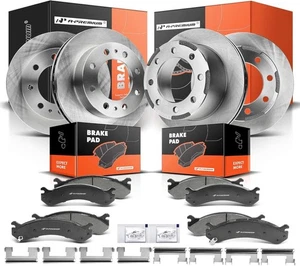 Rotor de freno de disco delantero y trasero y pastilla de freno de cerámica para Chevy Silverado 3500 GMC - Imagen 1 de 9