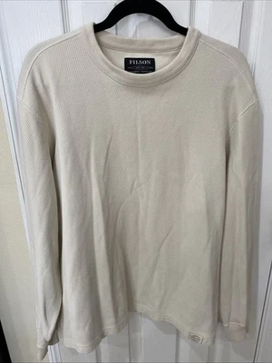 Camisa térmica de manga larga tejida gofre CC Filson para hombre talla mediana blanca Foto 1 de 4