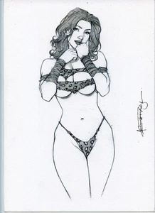 8,5x11" CAVEWOMAN SK#3539 ORIGINAL PINUP GIRL de ALEX MIRANDA - Imagen 1 de 2
