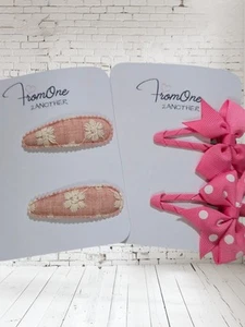 Baby Girl Accessories Boho Chic Floral Hair Bow Snap Clips - Picture 1 of 1