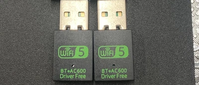 2 LOT 600Mbps MINI WIFI ADAPTER USB 3.0 2.4G/5G & BLUETOOTH 2 in 1 WIFI BT+AC600 - Image 1 of 3
