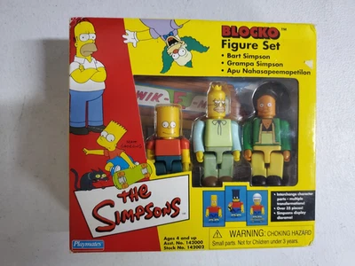 Playmates Simpsons BLOCKO Serie 1 Figura Bart Grandpa Apu 2002 Nuevo en caja Foto 1 de 2